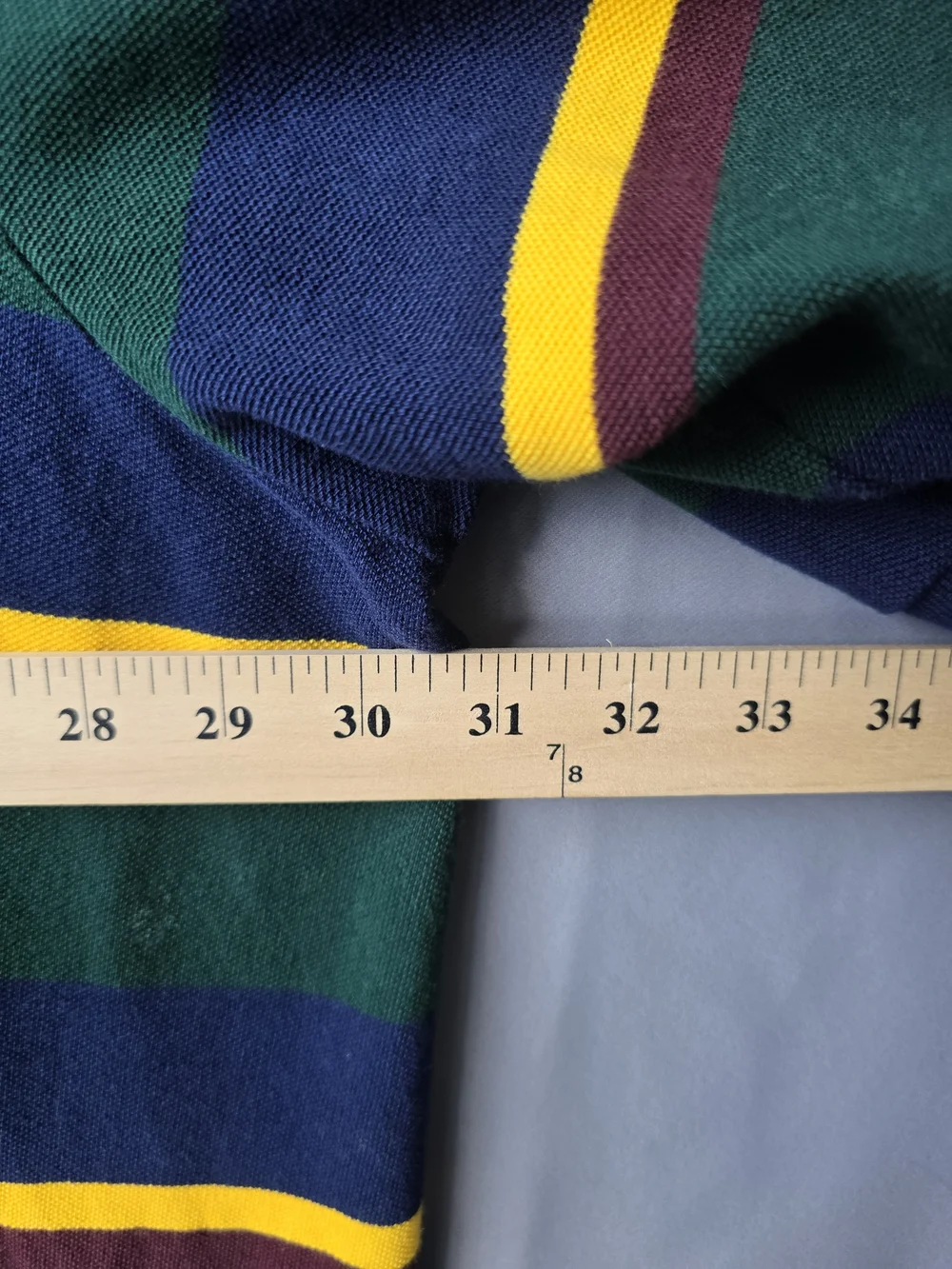 Vintage Polo Ralph Lauren 4XLT Tall Striped Polo Shirt Green Navy Yellow